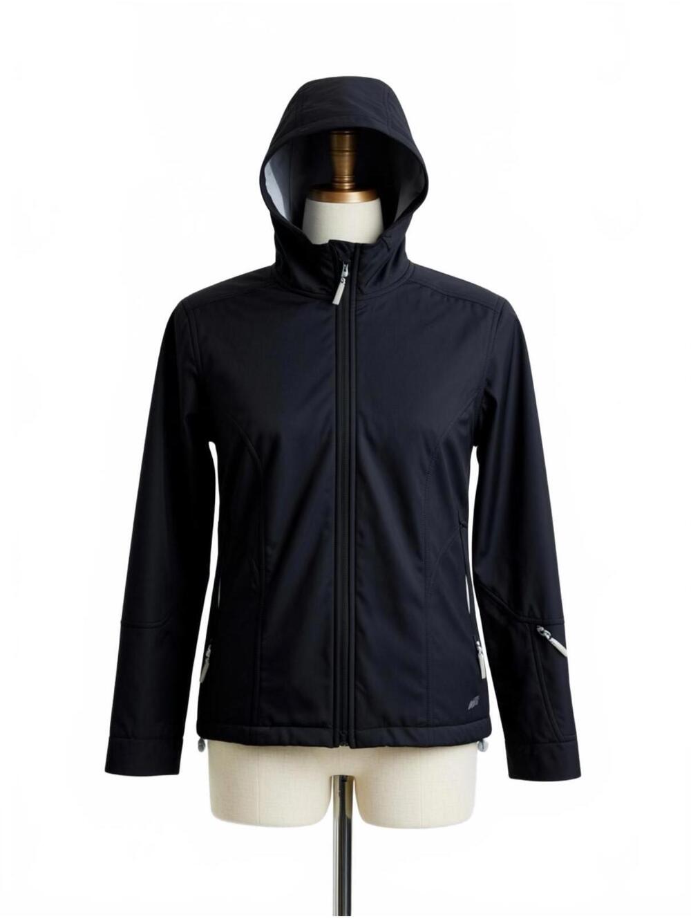Avia Black Hooded Softshell Jacket Size Large
